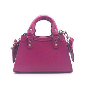 Balenciaga shoulder CLASSIC leather magenta crossbody silver CITY bag NEO